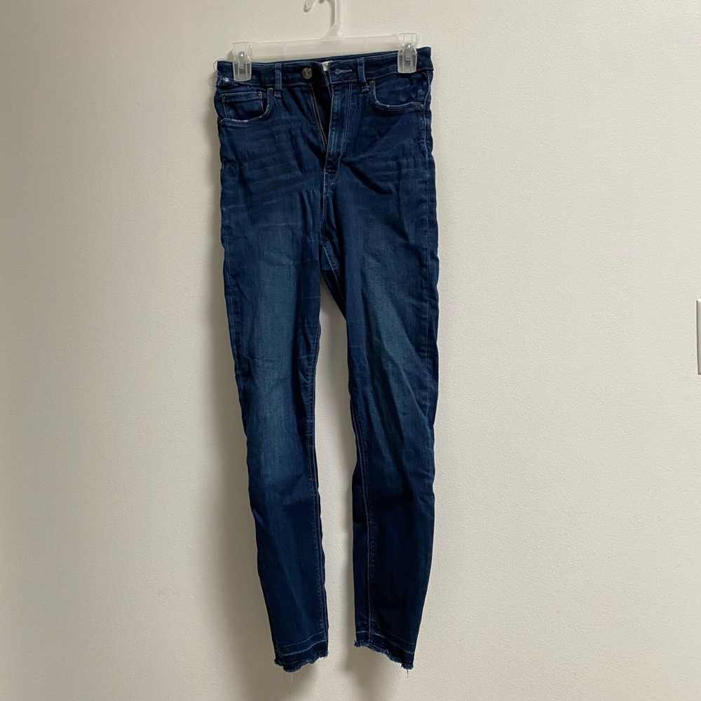 Zara Premium Denim Distressed Stretch Jeggings US 4